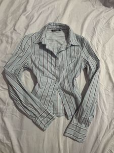 Stripped Y2k Fitted Shirt