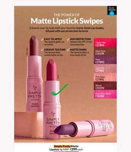 Avon Simply Pretty Matte Lipstick - Malva