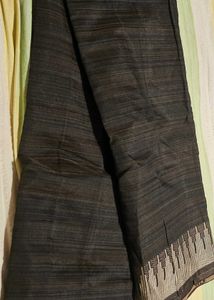 coffee brown silk cotton saree