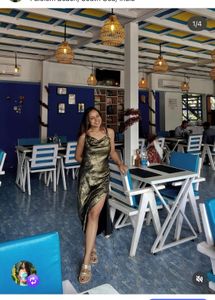 Metallic Gold Ruched One-Shoulder Dress
