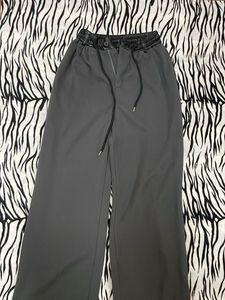 Stylish Dark Grey Wide-Leg Pants