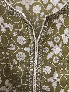 Olive Green Printed Kurta