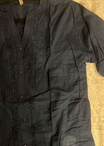 bare denim | navy blue tunic