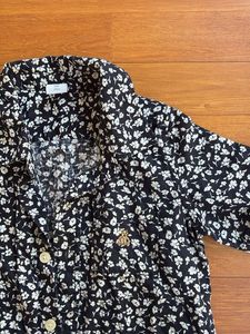 Cute Floral Print Button-Up Shirt