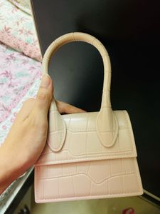 Mini Cream Croc Handbag