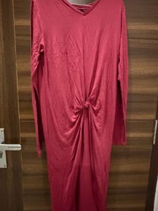 Chic Coral Long Sleeve Twist top