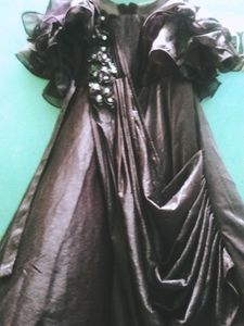Dark Purple Saree Frock Design