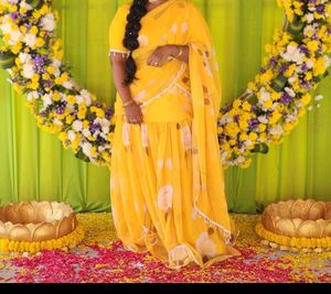 Beautiful Yellow Floral Saree