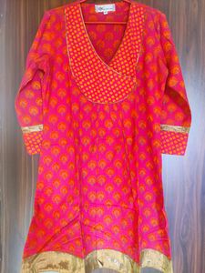Westside brand Ladies Bright Pink Floral Kurta