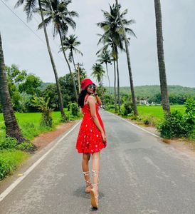 Cute Red Heart Print Summer Dress