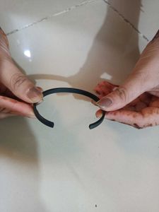 Black Bangle Bracelet adjustable cuff