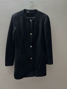 Zara Black Button-Up Coat