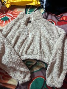 Fuzzy Beige Top