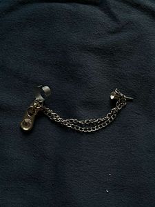 Silver Chain Ear Cuff with Stones