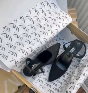 Zara Black Rhinestone Heels