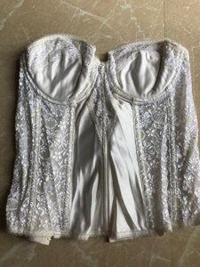 Vintage White Lace Corset Bustier