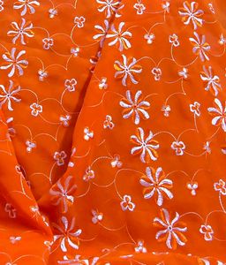 Orange Embroidered Kurta Set