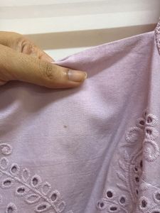 Lilac Eyelet Puff Sleeve Dress