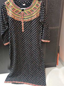 Stylish Black Polka Dot Kurta