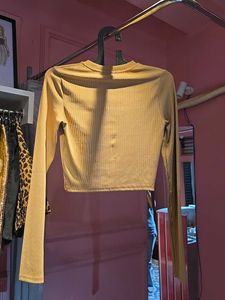Long crop Top with pseudo corset look
