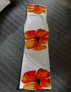 Bodycon Floral Strapless Maxi Dress