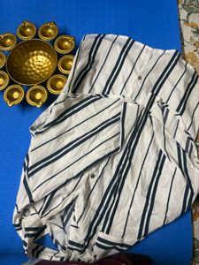Chic Striped Button-Up Tunic Top