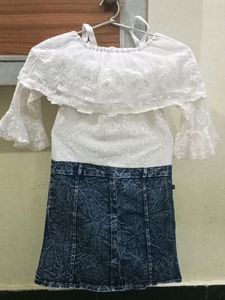 Chicken With Denim Frock