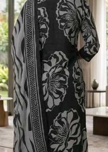 Elegant Black Kurta Set with pant and dupatta