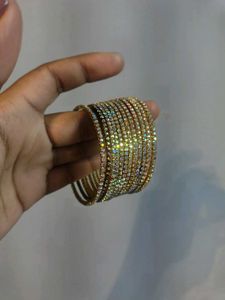 Sparkling Gold Bangles Set of.12