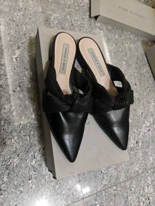 Charles and Keith Black Knotted Mules