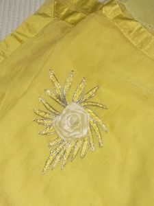 Yellow Embroidered saree