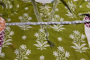 Lime Green Floral Kurta Set with Dupatta
