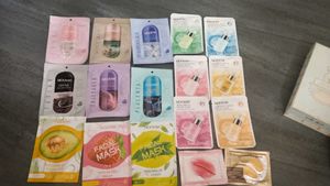 pack of 17, face , lip and eye mask