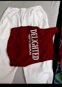 Maroon Graphic Print T-Shirt