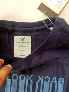 BLACKBERRYS Navy Blue T-Shirt with Barcode Graphic