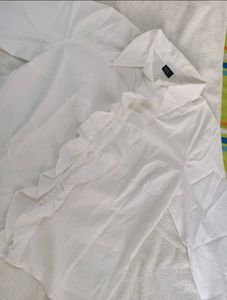 Classic White Ruffled Blouse