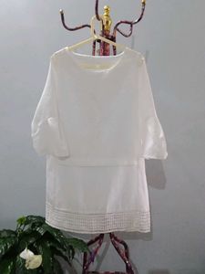 Chic off White Bell Sleeve Tunic