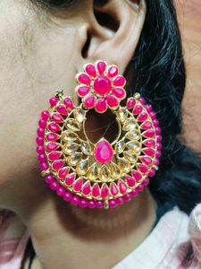Pink Colour Design Beautiful Earings