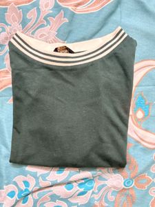 Green Striped Neck T-Shirt roadster