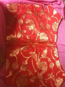 Stunning Red &amp; Gold Brocade Blouse