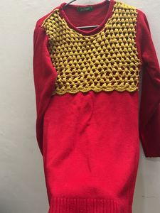 Bright Red Mid Length Pullover