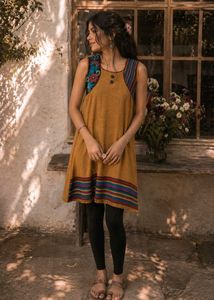 New Stylish Yellow Kurta with Embroidered Neckline