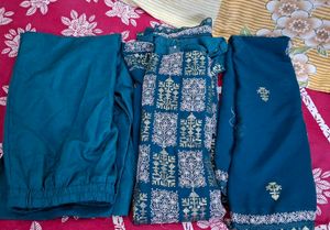 Beautiful Teal Kurta Set with Dupatta