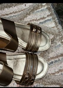 9SPACE Bronze Slip-On Sandals