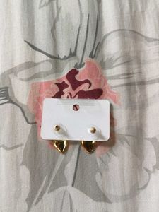 Charming Gold Heart Bow Earrings