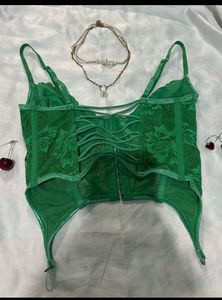 Emerald Lace Corset Bralette