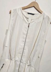 Off White Cut Sleeve Short Dress For 36 Bust