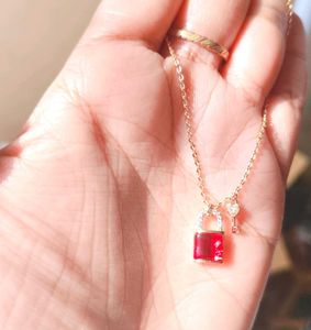 Lock &amp; Key Pendant Necklace