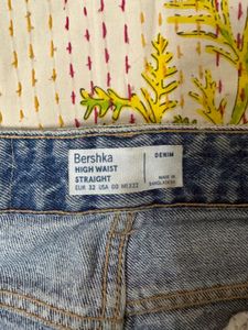 Classic Blue Denim Wide Leg Jeans