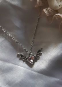 Devil Wing Heart Pendant Necklace